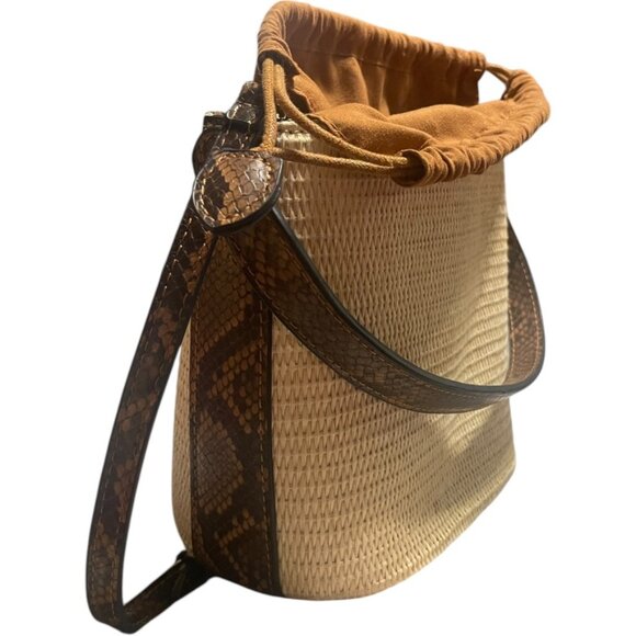 Snakeskin Mini Bucket Bag w/drawstring top! - Picture 9 of 14